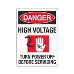 Danger High Voltage Graphic Turn Power Off Before Servicing